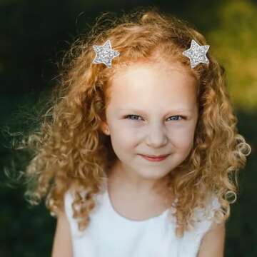 8PCS 4th of July Hair Clips, Star Hair Clips Glitter American Flag Patriotic Independence Day Hair Accessories for Women Girls Red Blue Silver Star Hair Barrettes