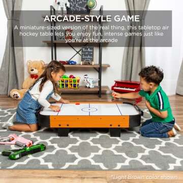 Best Choice Products 40in Portable Tabletop Air Hockey Arcade Table for Game Room w/ 100V Motor, Ele...
