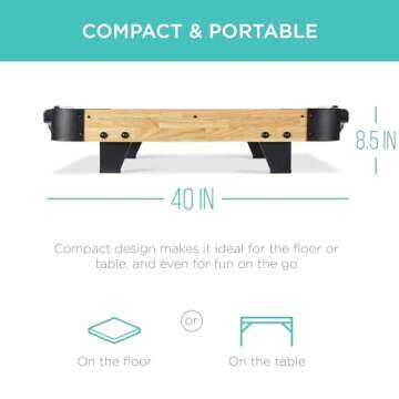 Best Choice Products 40in Portable Tabletop Air Hockey Arcade Table for Game Room w/ 100V Motor, Electric Fan, 2 Strikers, 2 Pucks - Natural
