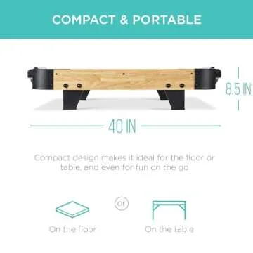 Best Choice Products 40in Portable Tabletop Air Hockey Arcade Table for Game Room w/ 100V Motor, Electric Fan, 2 Strikers, 2 Pucks - Natural