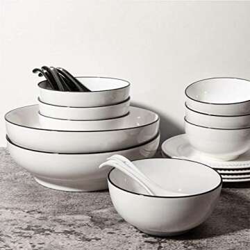 Wareland Soup Spoons Set of 6 – Black Ceramic Elegance