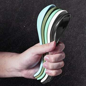 Wareland Soup Spoons Set of 6 – Black Ceramic Elegance