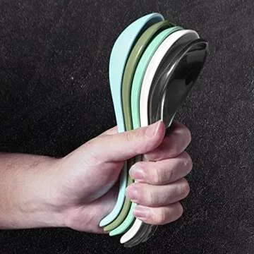 Wareland Soup Spoons Set of 6 – Black Ceramic Elegance