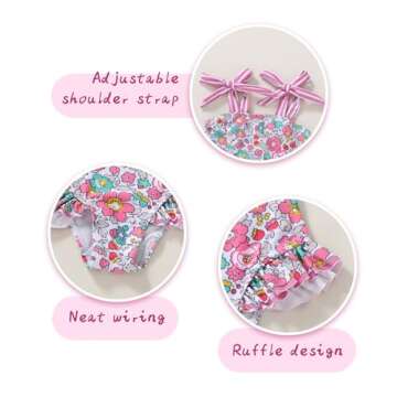 YOUNGER TREE Toddler Swimsuit Girl Color Block Stripe