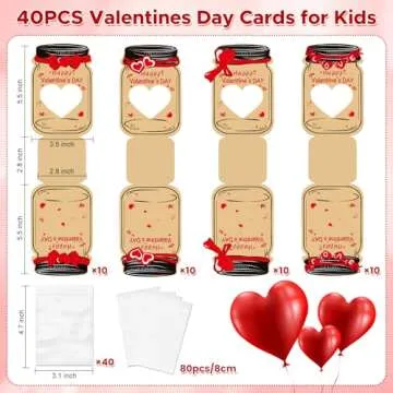 Valentines Day Cards for Kids, 40PCS Valentines Cards Bulk for Kids classroom, 3D Kids Valentines Day Cards Exchange Prize Gifts Cards for Boys Girls school Party Favors Treats Goodie Bag Stuffers