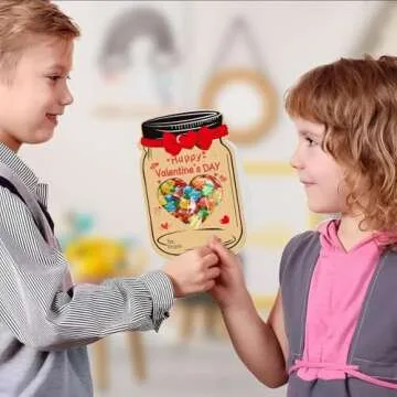 Valentines Day Cards for Kids, 40PCS Valentines Cards Bulk for Kids classroom, 3D Kids Valentines Day Cards Exchange Prize Gifts Cards for Boys Girls school Party Favors Treats Goodie Bag Stuffers