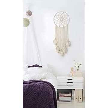 Mkono Large Dream Catcher Macrame Boho Wall Hanging Decor Woven Feather Tassels Dreamcatcher Decoration for Teen Girl Room Nursery Bedroom Dorm Chic Gift, 36" L x 13" W