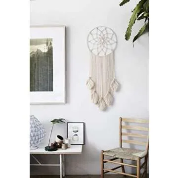 Mkono Large Dream Catcher Macrame Boho Wall Hanging Decor Woven Feather Tassels Dreamcatcher Decoration for Teen Girl Room Nursery Bedroom Dorm Chic Gift, 36" L x 13" W