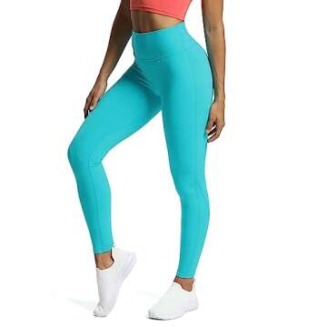 Aoxjox High Waisted Workout Leggings for Women - Cascade Blue