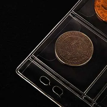 200 Pockets Coin Binders Pages - 1.77 inch Holders 10 pcs Loose-Leaf Sheets Acid-Free Collection Holders for Medallion Coin Stamp Currency Collecting Supplies 45x45 mm / 1.77x1.77 inch CS03220