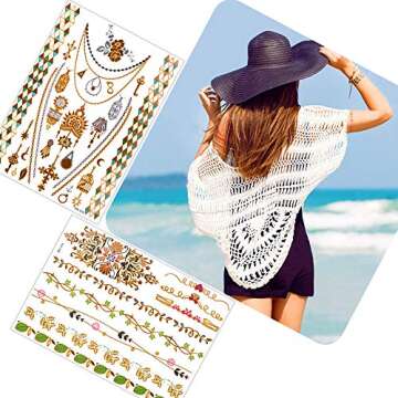 Metallic Temporary Tattoos Waterproof 75+ Designs for All Ages