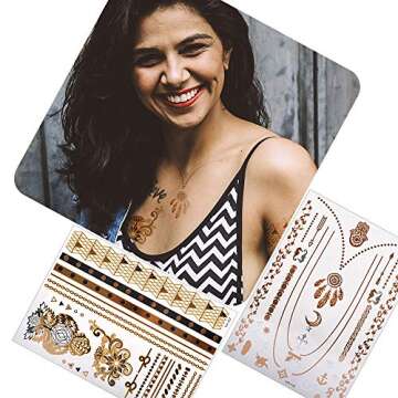 Metallic Temporary Tattoos Waterproof 75+ Designs for All Ages