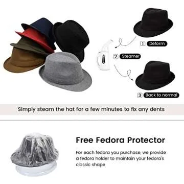 YoungLove Fashion Fedora Unisex Dress Hat for All Occasions