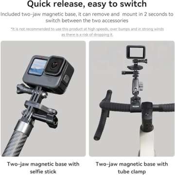 TELESIN Magnetic Chest Mount with Neck Strap Holder + Magnet Quick Release Tripod Base for GoPro 12 11 10 Insta360 X3 Ace DJI Action Body Accessories