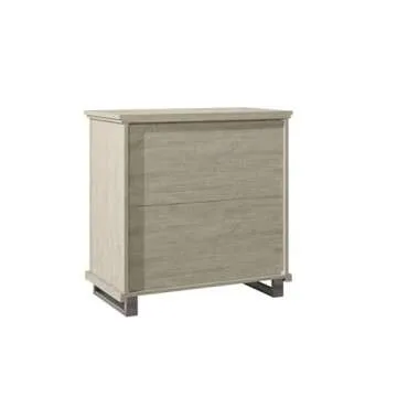 LIVILAND 32 in. 3-Drawer Bedroom Nightstand with Elevated Metal Legs - Beige