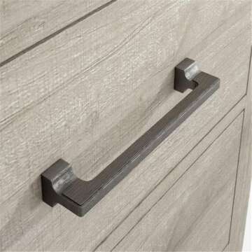 LIVILAND 32 in. 3-Drawer Bedroom Nightstand with Elevated Metal Legs - Beige