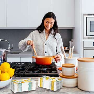 120 Lemon Napkins for Parties - Disposable Citrus Design