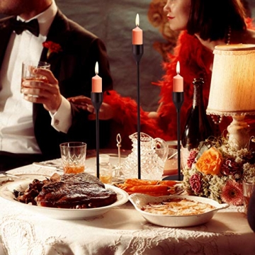 SHIONSON Matte Black Candle Holders Set of 3 for Taper Candles, Modern Decorative Candlestick Holder for Table, Centerpiece for Wed,Fits 3/4 inch Thick Candle&Led Candles