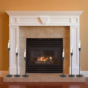 SHIONSON Matte Black Candle Holders Set of 3 for Taper Candles, Modern Decorative Candlestick Holder for Table, Centerpiece for Wed,Fits 3/4 inch Thick Candle&Led Candles