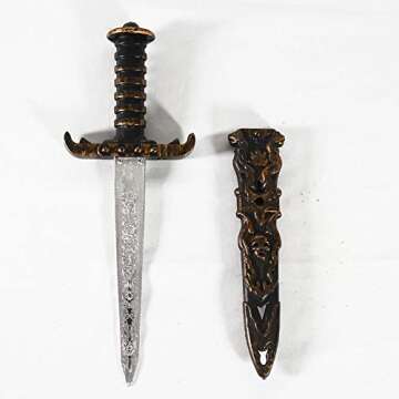 TAOHUAJIANG 2 Pcs Plastic Dagger Toy Sword Not Sharp Fake Knife Pirate Sword for Pirate Costume Acce...