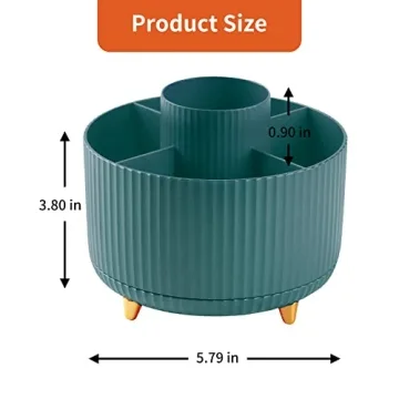 Stylish 360° Rotating Desk Pencil Pen Holder with 5 Compartments