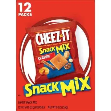 Cheez-It Snack Mix, Lunch Snacks, Office and Kids Snacks, Classic, 9oz Box (12 Packs)