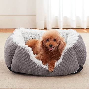 MIXJOY Small Dog Bed | Cozy Plush Calming Pet Sofa