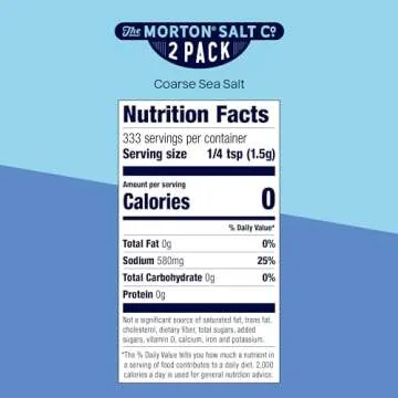 Morton Coarse Sea Salt, All-Natural Seasoning, 2-Pack