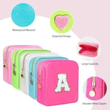 OWTING Sanitary Napkin Storage Bag, Period Bag, Portable Period Pouch, Feminine Menstrual Pad Tampon Organizer, First Period Kit for teen Girls (White)