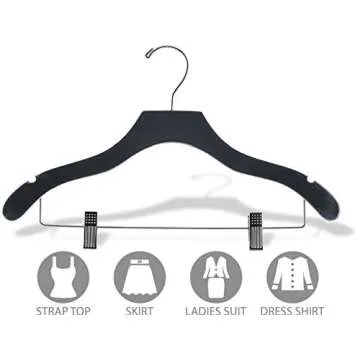 Durable Space Saving Wooden Hangers with Adjustable Clips