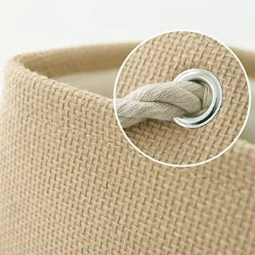 Beige Fabric Storage Bin Organizer - 13.8L x 9.8W