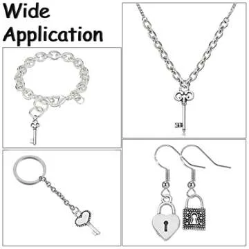 KitBeads 50pcs Mixed Style Antique Silver Lock Charms Tibetan Victorian Skeleton Key Charm for Jewerly Making Bracelets Necklace Earrings Bulk