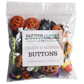 Buttons Galore and More Halloween Super Value Pack 50 Piece Assortments of Novelty Buttons for Sewing and Crafts