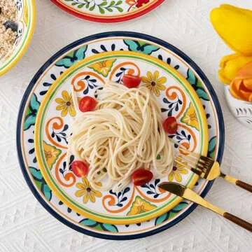 ZAROCRUS Colorful Melamine Dinnerware Set, Service for 4