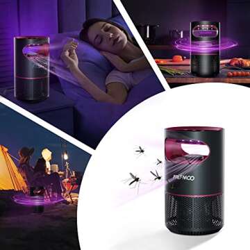 Fieemoo Indoor Insect Trap Non-Zapper, Fruit Fly Traps for Indoors with Purple Bug Light, Strong Suction & Air Drying Tray, Indoor Mosquito Traps for Flies, Mosquito, Gnats