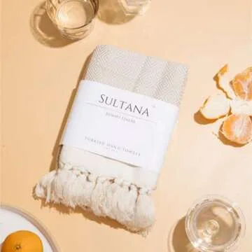Sultana Luxury Linens - Turkish Hand Towels Set of 4 | 100% Turkish Cotton | Decorative Kitchen and Bathroom Hand Towel for Tea, Face, Hair, Dish, Spa, and Bath |19 x 39 Inches