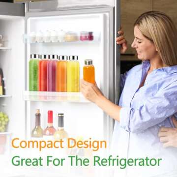 Zukro Glass Juice Bottles with Lids for Juicing 18 oz, Reusable Clear Glass Water Bottles with Stainless Steel Airtight Cap for Refrigerator, 100% Leak Proof, BPA Free, Set of 6