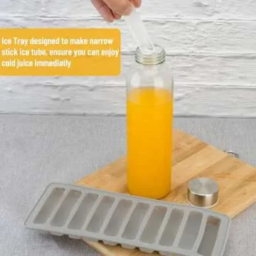 Zukro 18 oz Glass Juicing Bottles - Set of 6 with Lids