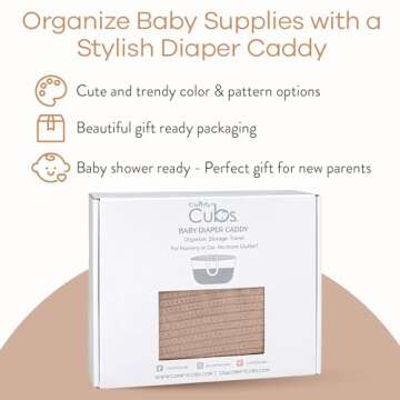 Comfy Cubs Diaper Caddy Organizer- Large Portable Baby Diaper Caddy Nursery Storage Bin and Car Travel Basket - Tote Bag with Dividers for Diapers & Wipes, Blush