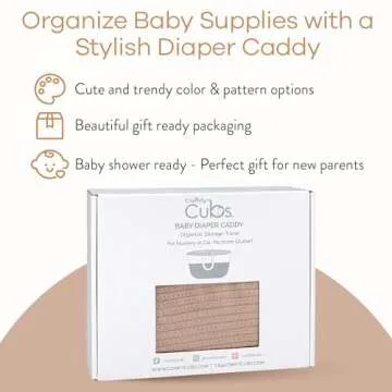 Comfy Cubs Diaper Caddy Organizer- Large Portable Baby Diaper Caddy Nursery Storage Bin and Car Travel Basket - Tote Bag with Dividers for Diapers & Wipes, Blush