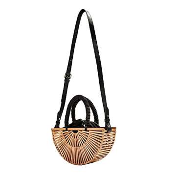 RULER TRUTH Bamboo Purse Women's Tote Bag - Handmade Eco-Friendly Stylish Handbag