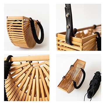 Stylish RULER TRUTH Bamboo Purse: Eco-Friendly Tote Bag