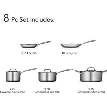 Tramontina Stainless Steel Tri-Ply Cookware Set - 8 Pieces