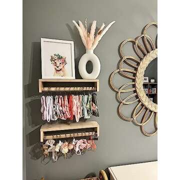 Gneric Floating Shelves for Wall, Burlywood Nursery Book Shelves, 15.7 inch Kids Bookshelf, Wall Shelves for Living Room Bedroom Decor,Kitchen Spice Rack,Bathroom Storage Rack(2 Pack)