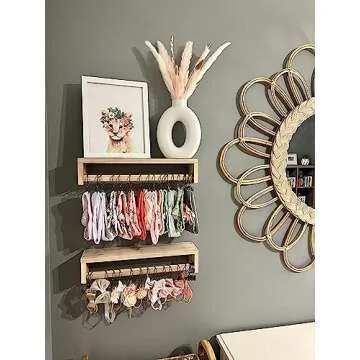 Gneric Floating Shelves for Wall, Burlywood Nursery Book Shelves, 15.7 inch Kids Bookshelf, Wall Shelves for Living Room Bedroom Decor,Kitchen Spice Rack,Bathroom Storage Rack(2 Pack)