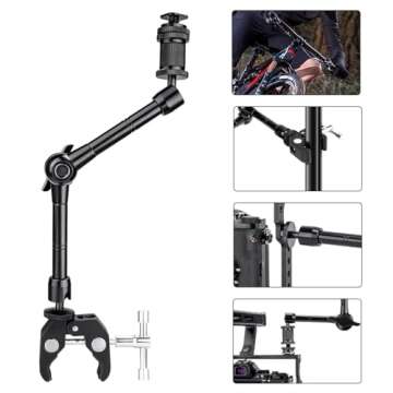 FOMITO 11 inch Articulating Magic Arm + Super Clamp for DSLR Rig Camera to LCD Monito, LED Video Light