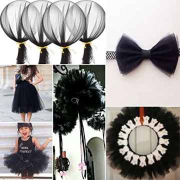 IONTACH Black Tulle Fabric Rolls 54 Inch for Events
