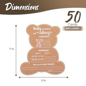 Baby Shower Games - Boy or Girl - We Can Bearly Wait Teddy Bear Baby Shower Advice Cards for Parents...