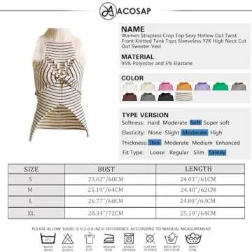 Women Strapless Crop Top Sexy Hollow Out Twist Front Knitted Tank Tops Sleeveless Y2K High Neck Cut Out Sweater Vest