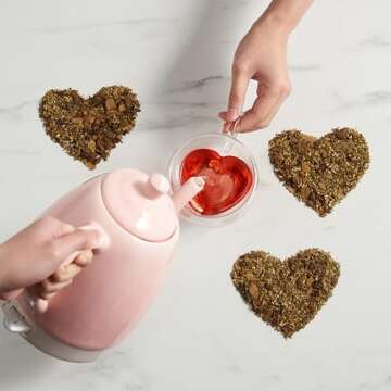 Pinky Up Kendall Heart Shaped Glass Tea Cups with Handle, Double Walled Coffee Mugs, Drinking Glasses for Hot Chocolate Milk, Latte, Eggnog, Cocktails, Mocktails, Smoothies, Home Kitchen 8 oz Set of 1